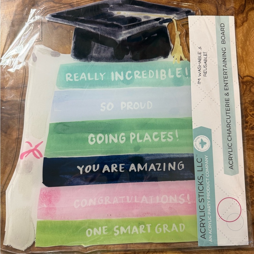 Acrylic Sticks Graduation Cap Acrylic Board Perfect decor or charcuterie board